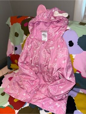 Sanrio Hello Kitty Pink Hooded Rain Jacket, 4T